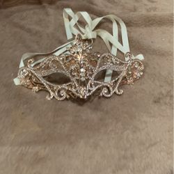 Metal Crystal Encrusted Mask