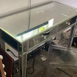 Glass Vanity Desk