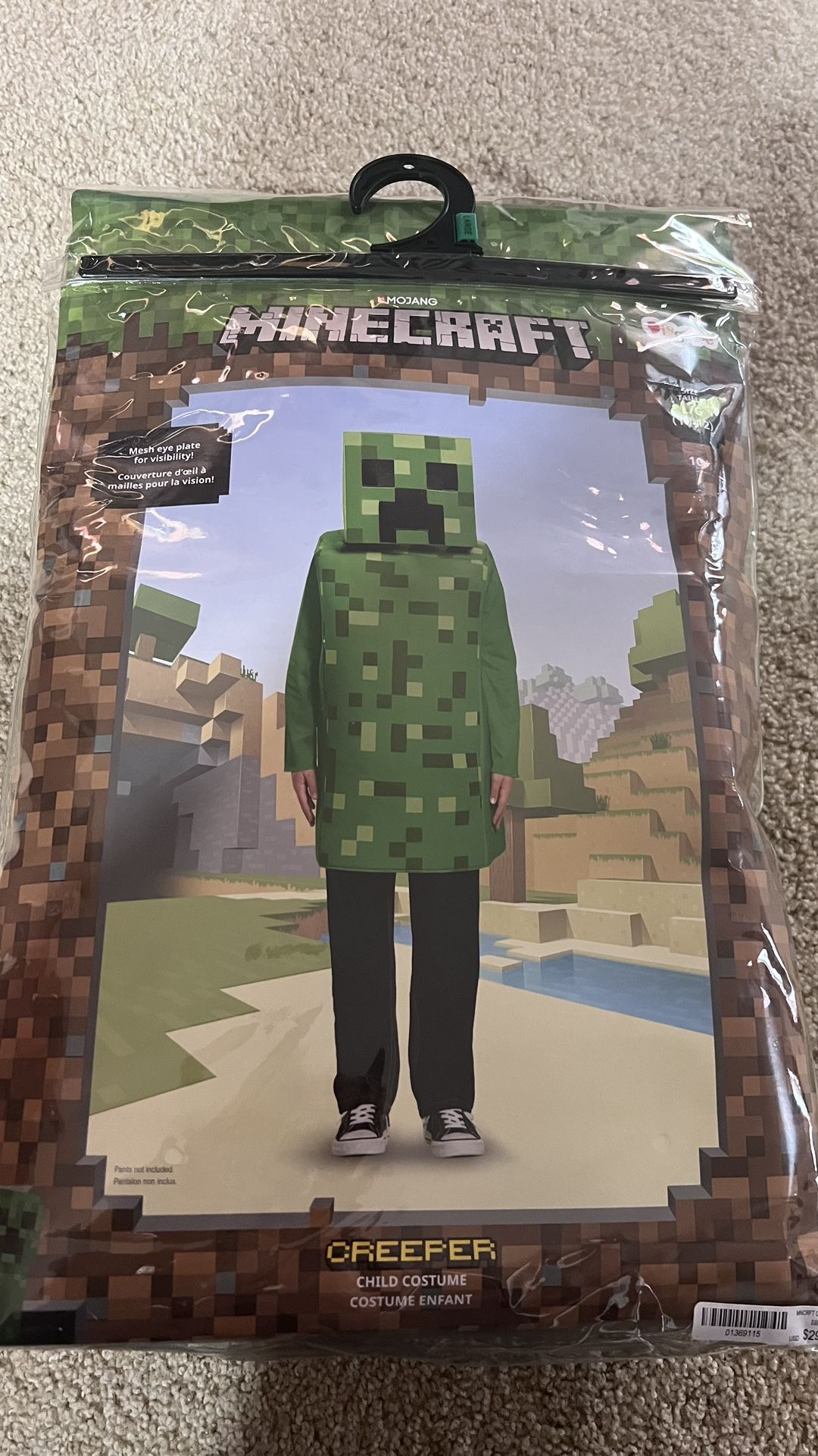 Halloween Minecraft Creeper Costume In Size 10-12 Years
