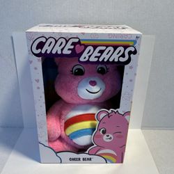 Care Bears 14" Cheer Bear Plushie - Pink Plush for Ages 4+ – Perfect Stuffed Animal Holiday, Birthday Gift, Super Soft and Cuddly New