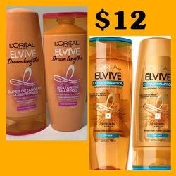 4 Bottles L’Oréal (2) Shampoos & (2) Conditioner 