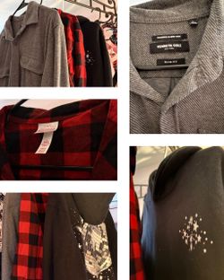 3 Men’s Large Shirts/Jacket Bundle – Kenneth Cole + Flannel + Hoodie