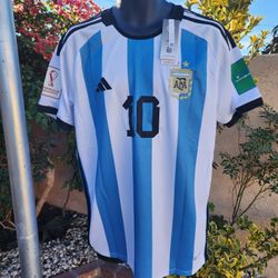 Argentina Home Messi World Cup Soccer Jersey 2022