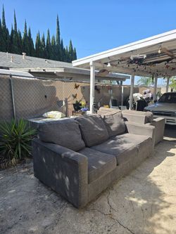 Grey Sofa Set Good Condition with Sofa Bed
