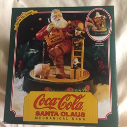 Coca-Cola Santa Claus mechanical metal bank new