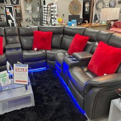 Power Reclining Sectional In Stock For Immediate Delivery 