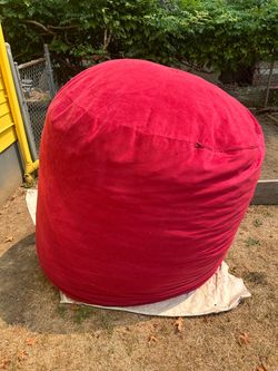 Very large red beanbag chair