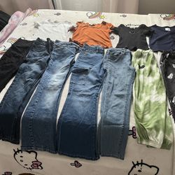 girls pants sizes 10 and 7 and blouses sizes 8 and 10