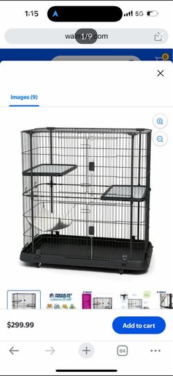 NEW Prevue Deluxe Cat Home 45” Rolling Cat Cage Condo w/ Hammock