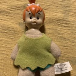Vintage 1989 Dennys The Flintstones Mini Plush Pebbles Vinyl Head