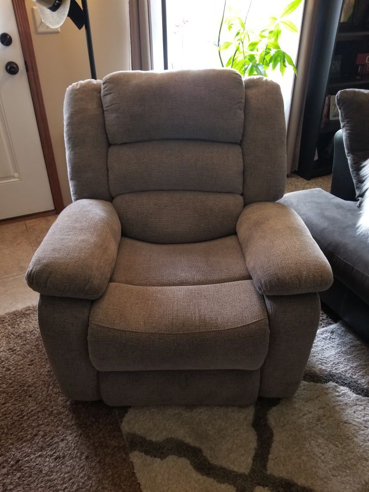 Brand new fabric gray recliner chair