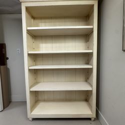 Solid Wood Bookshelf w/4 Adjustable Shelves