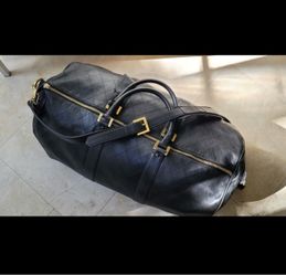 CHANEL Black Quilted Leather Travel Duffle with Gold Hardware