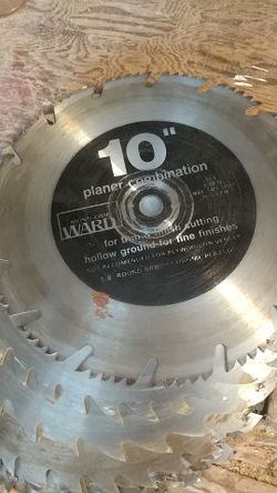10 inch saw blades, stack of 10 used blades