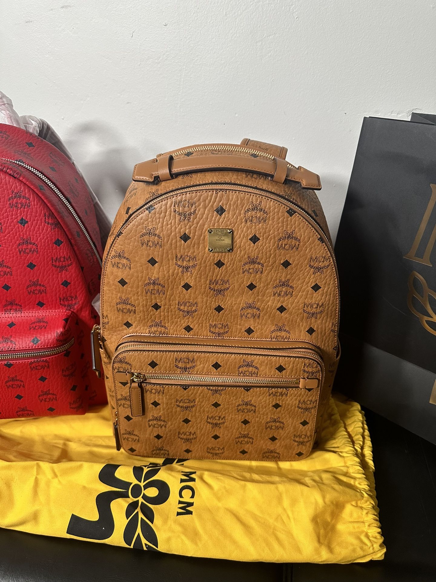 MCM Backpack Cognac Visetos