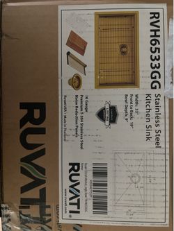 Ruvati 33 inch Matte Gold Workstation Undermount Kitchen Sink Single Bowl – RVH6533GG