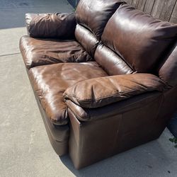 Leather loveseat couch