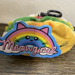 Meowgical Plush 5" Taco Cat With Plastic Clip And Zipper Pouch New With Tags