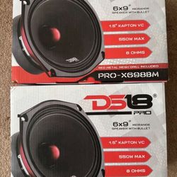 (4) DS18 Pro-X698BM (8 Ohms)Midrange 6x9’s With Bullet (BRAND New) Read Description 