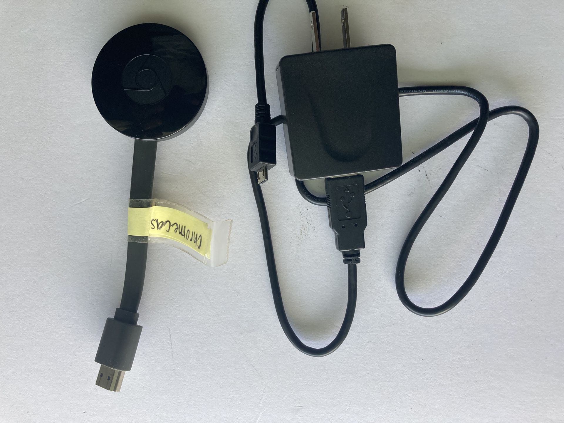 Google Chromecast (2nd generation), Digital Media Streamer, Dual Core, with all cords, Black. Model: NC2-6A5. Rarely used