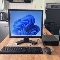 Lenovo ThinkCentre Desktop Computer - Intel i5 Processor / 120GB SSD Hard Drive / 8GB Memory / 19 Inch Dell Monitor / Windows 11 Pro  