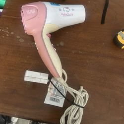Read Info Vintage Working Hello Kitty Blowdryer Blow Dryer.  1875 Watts