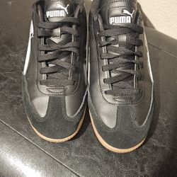 PUMA Mens Club Classic Black White Gum  size 10