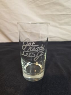 Vintage John Deere Promo Glass Cup Tumbler Etched Get Ready Let's Go 5.5"