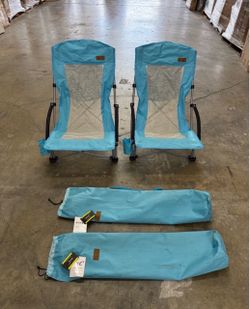Set of two high back beach chairs