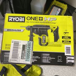 RYOBI ONE+ HP 18V Brushless Cordless 1 in. SDS-Plus Rotary Hammer Drill (Tool Only), Black Green (P223)