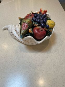 Ceramic Cornucopia Centerpiece