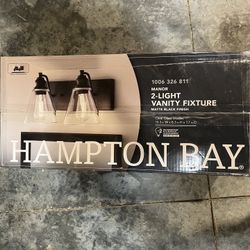 Hampton Bay 15.3 in. 2-Light Matte Black Bathroom Vanity