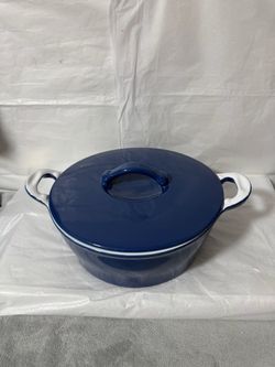 Blue Enamel Cast Iron Dutch Oven with Lid