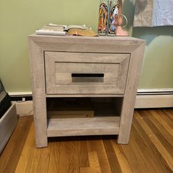 Grey Panel Nightstand