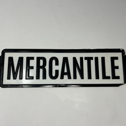 Ashland MERCANTILE Metal Wall Decor Sign Farmhouse General Store White Black 20x5.5