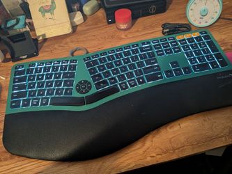 ProtoArc EK01 Plus Backlit Bluetooth Ergonomic Keyboard, Full Size, Green
