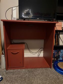 Red small desk