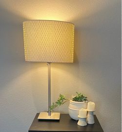 Table Lamp with Woven Drum Shade