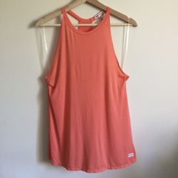 VICTORIA'S SECRET PINK Coral Orange Pink Super Soft Halter Neck Flowy Tank Top