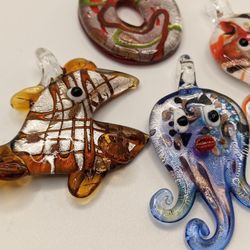 Hand Blown Art Glass Necklace Pendant ~EACH