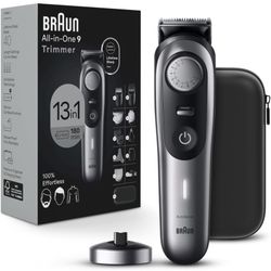Braun All-in-One Men's Shaving Kit Series 9 9440, 13-in-1 Beard, Face, Nose, Ear Trimmer, Hair Clippers, Body Groomer and Manscaping 