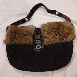 Coach Purse With Rabbit Fur
