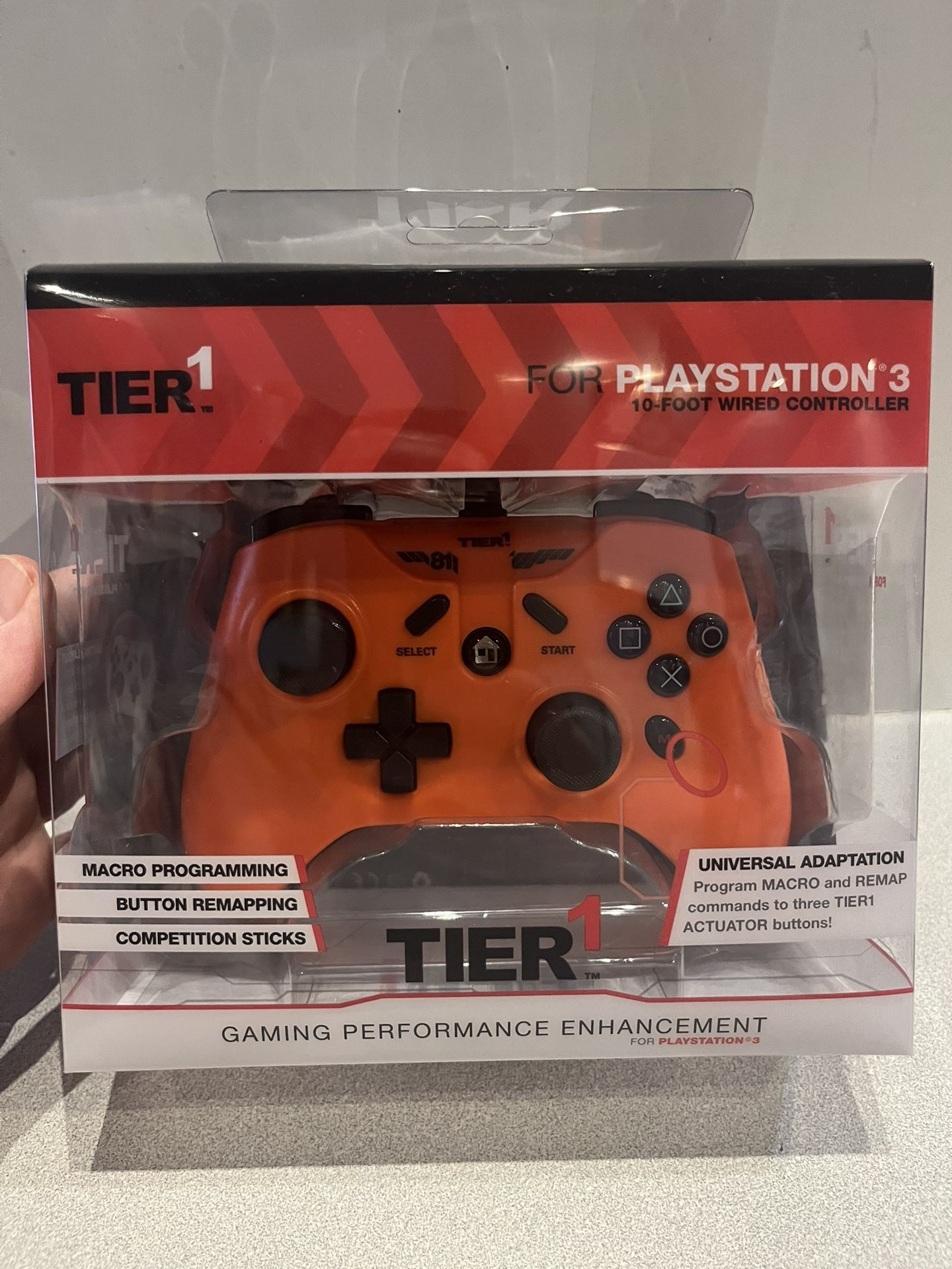 New PS3 Wired Controller 10 Foot Cord by Tier 1-Orange