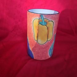 CLAY ART STONE LITE HANDPAINTED WITH A  KITCHEN UTENSIL CONTAINER
