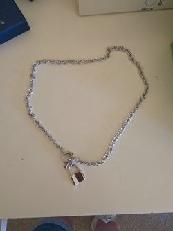 Silver Lock and Key Necklace