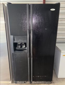 Black Whirlpool Refrigerator And Freezer