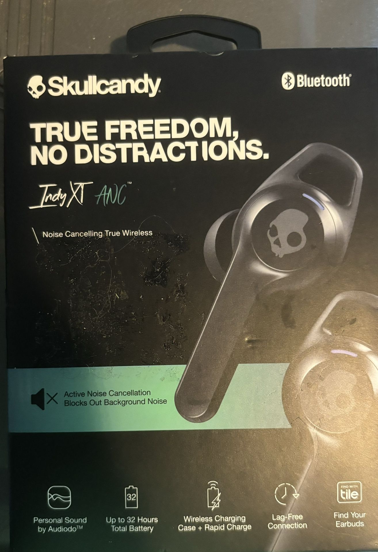 Skullcandy Indy XT ANC Active Noise Canceling True Wireless Earbuds, True Black