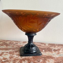 decorative art glass centerpiece bow