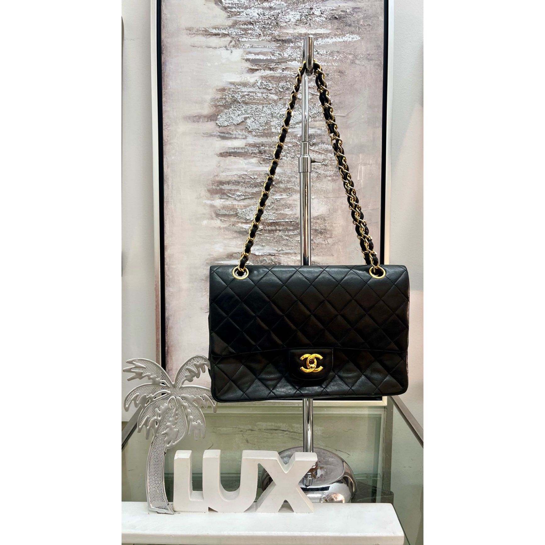 LUX CHANEL Black Quilted CC Lambskin Medium Classic Double Flap with 24K  Gold Hardware for Sale in Hilton Head Island, SC - OfferUp
