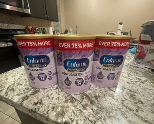 3 X-LARGE 35.3 Oz CANS of Enfamil Neuro Pro Gentlease Sensitive Baby Formula 75% Mas Gratis